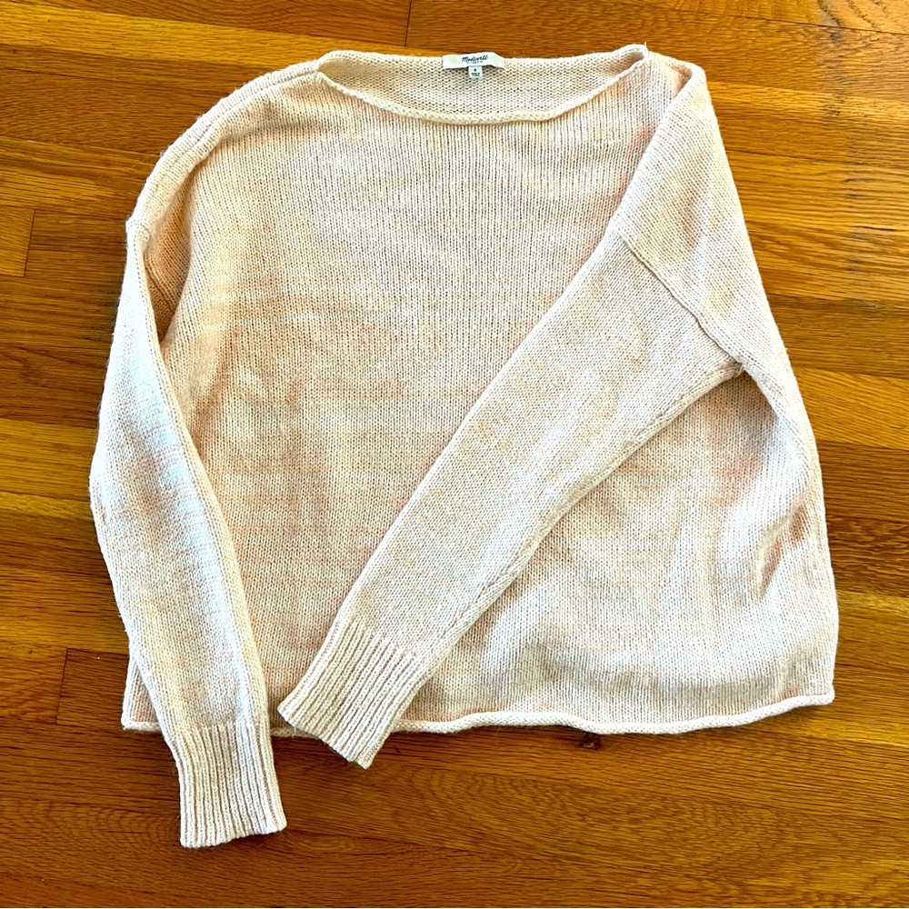 Madewell Pink Threadmix Boatneck Sweater